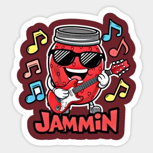 Sweet Jam Session - Rocking Strawberry Jam Jar Sticker